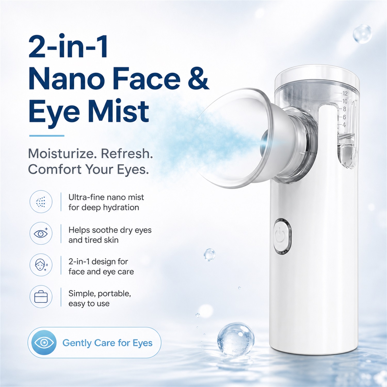 Face Steamer - Humidificador Nano para Ojos, Nebulizador, Vaporizador